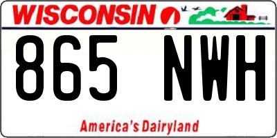 WI license plate 865NWH
