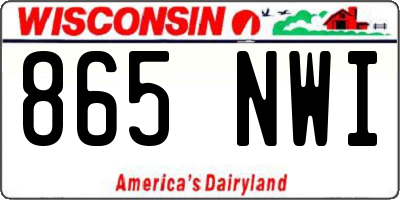 WI license plate 865NWI