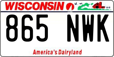 WI license plate 865NWK