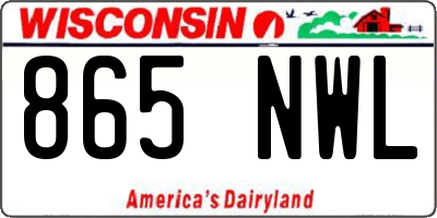 WI license plate 865NWL