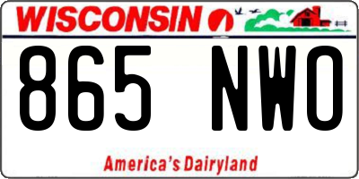 WI license plate 865NWO