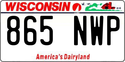 WI license plate 865NWP