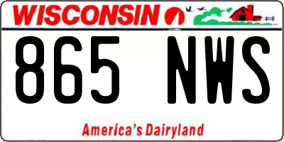 WI license plate 865NWS