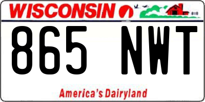 WI license plate 865NWT