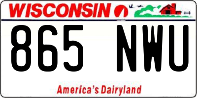 WI license plate 865NWU
