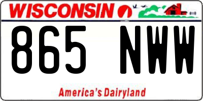 WI license plate 865NWW