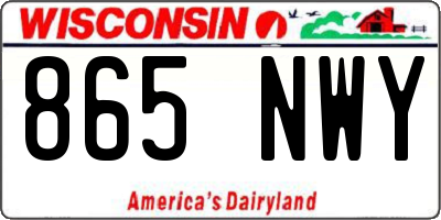 WI license plate 865NWY