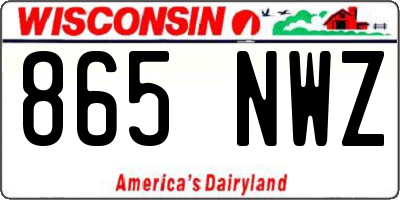 WI license plate 865NWZ