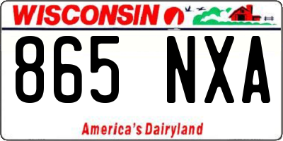 WI license plate 865NXA