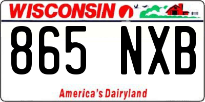 WI license plate 865NXB