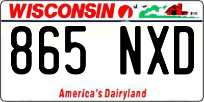 WI license plate 865NXD