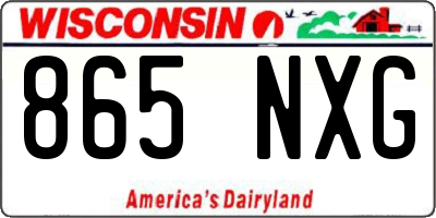 WI license plate 865NXG