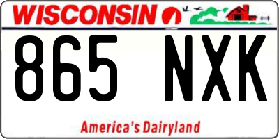WI license plate 865NXK
