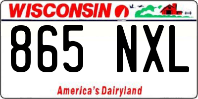 WI license plate 865NXL