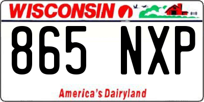 WI license plate 865NXP