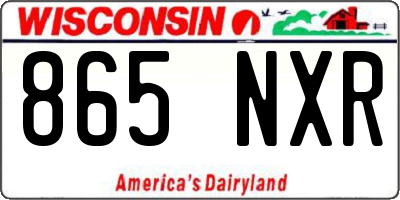 WI license plate 865NXR
