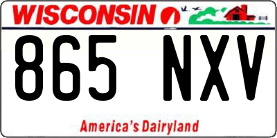 WI license plate 865NXV
