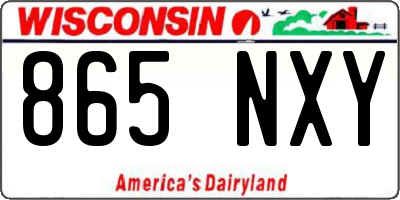 WI license plate 865NXY
