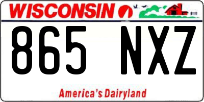WI license plate 865NXZ