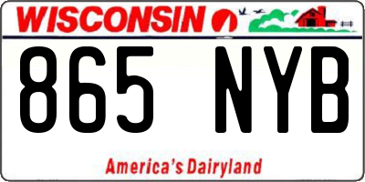 WI license plate 865NYB