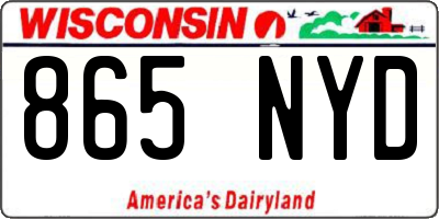 WI license plate 865NYD