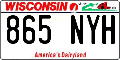 WI license plate 865NYH