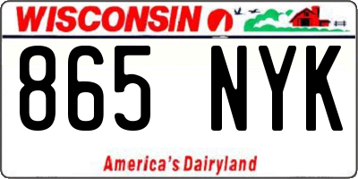WI license plate 865NYK