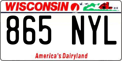 WI license plate 865NYL