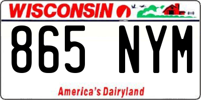 WI license plate 865NYM