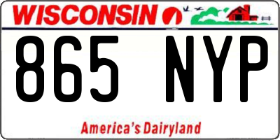 WI license plate 865NYP
