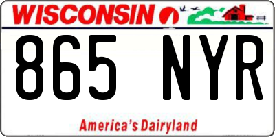 WI license plate 865NYR