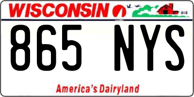 WI license plate 865NYS