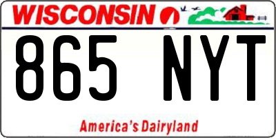 WI license plate 865NYT