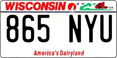 WI license plate 865NYU