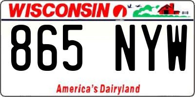 WI license plate 865NYW