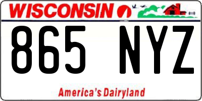 WI license plate 865NYZ
