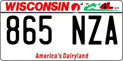 WI license plate 865NZA