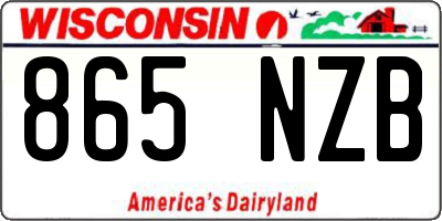 WI license plate 865NZB