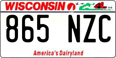 WI license plate 865NZC