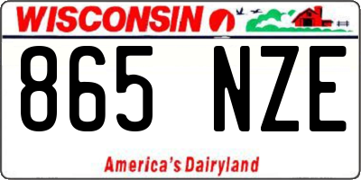 WI license plate 865NZE