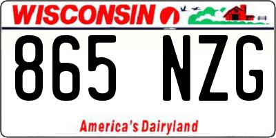 WI license plate 865NZG