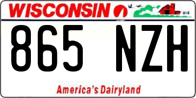WI license plate 865NZH