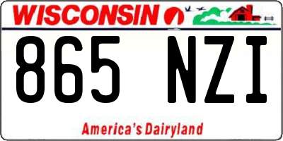 WI license plate 865NZI