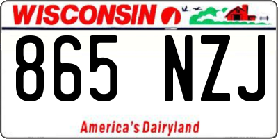 WI license plate 865NZJ