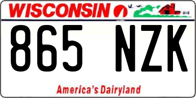 WI license plate 865NZK