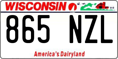 WI license plate 865NZL