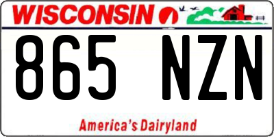 WI license plate 865NZN