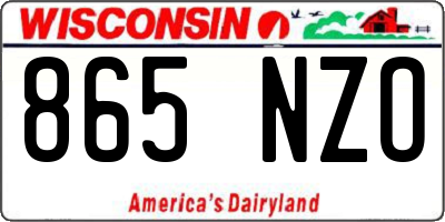 WI license plate 865NZO