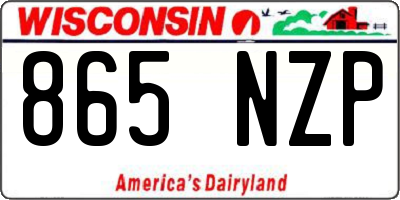 WI license plate 865NZP