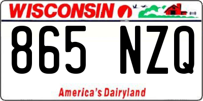 WI license plate 865NZQ